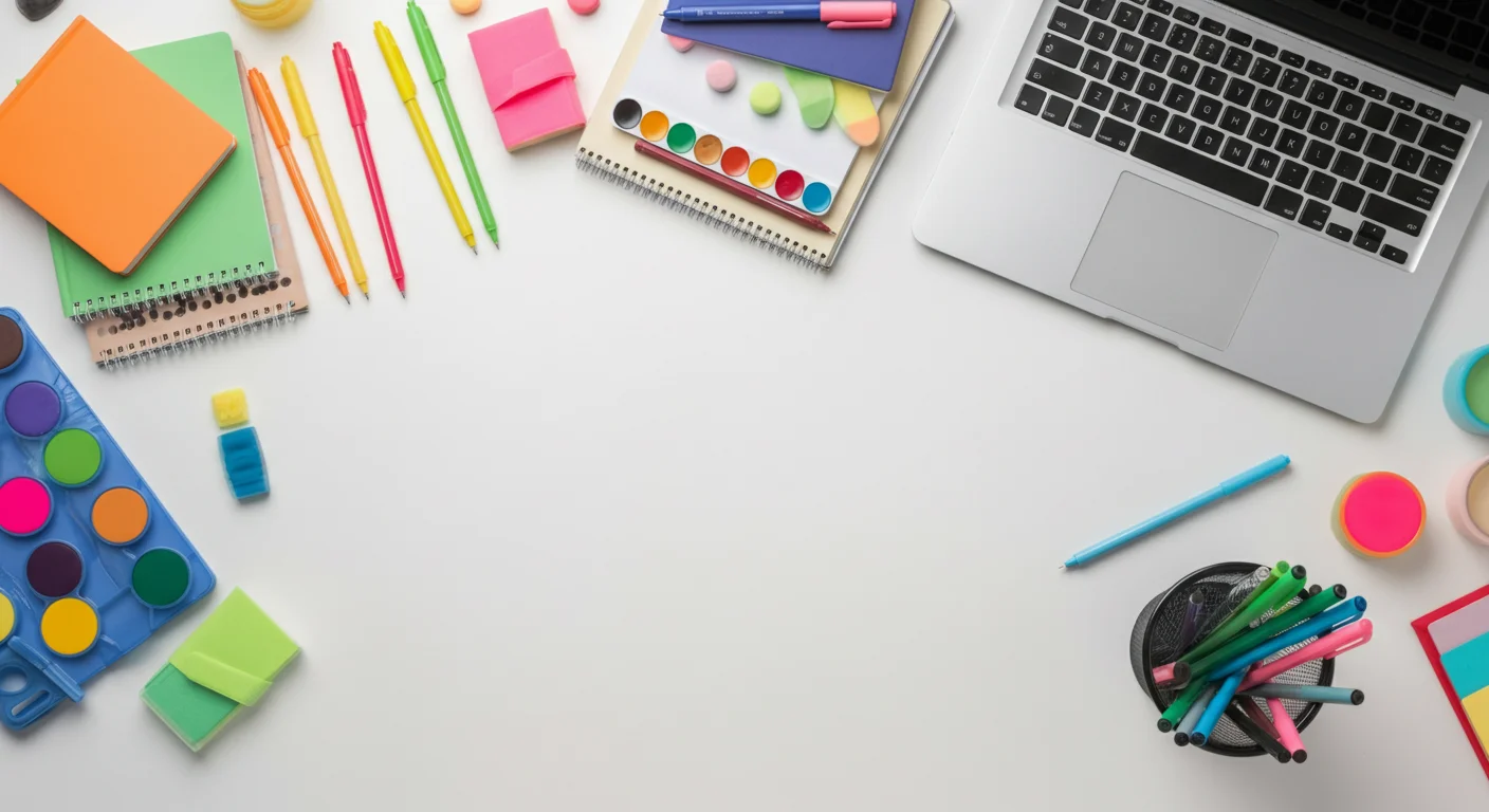 Schoolspullen klaargelegd voor het nieuwe schooljaar