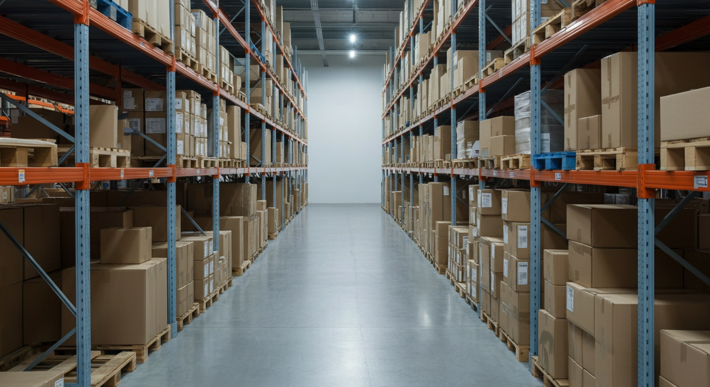 Magazijnstellingen die LVB fulfilment automatisering voor Bol.com verkopers illustreren